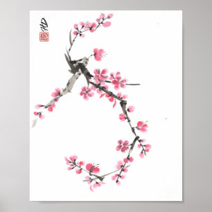 Lente Bloesem Cirkel Poster