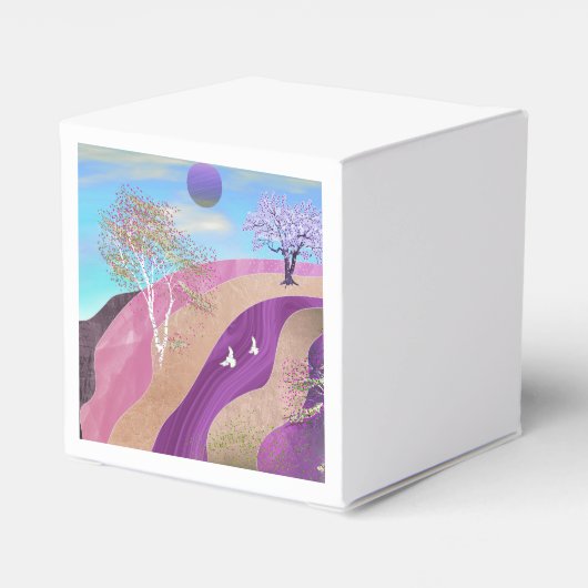 Lente bloesems Landschap Bedankdoosjes (Achterkant)