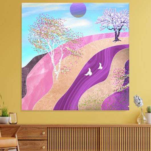Lente bloesems Landschap Canvas Afdruk (Insitu (Woonkamer))