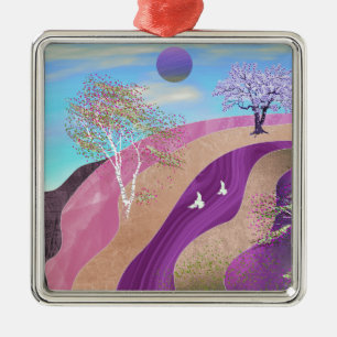 Lente bloesems Landschap Metalen Ornament