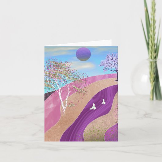 Lente bloesems Landschap Notitiekaartje (Voorkant)