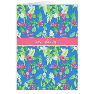 Lente bloesems op Blauw Zweeds Taal Get Well