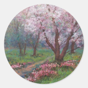Lente bloesems ronde sticker