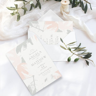 Lente Blush Sage Abstract Uitnodiging