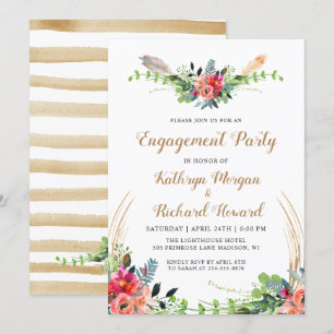 Lente Boho Land Floral Garden Engagement Party Kaart