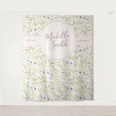 Lente Boho Wilde Bloemen Pampas Bruiloftsbanner Wandkleed (Voorkant)