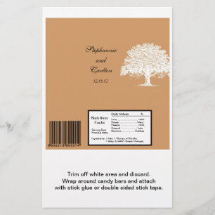 Lente Boom Bruin/Wit Bruidsjurk Grote Bar Wrapper Flyer