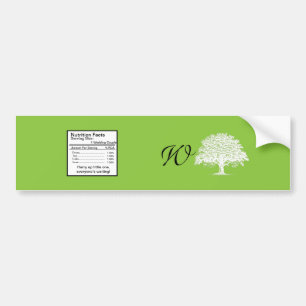 Lente Boom Groen/Wit Bruiloft Water Flessenetiket Bumpersticker
