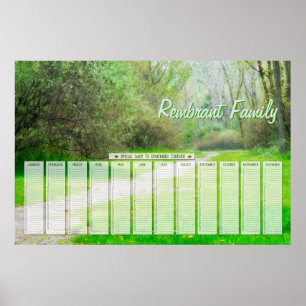 Lente Bossen Path Family Special Days Calendar Poster