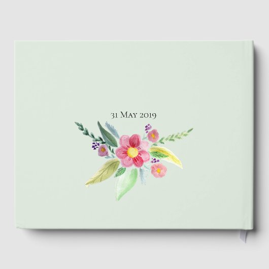 Lente Botanische Bloemen en Naam Baby Shower Gastenboek (Achterkant)