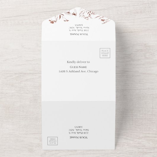 Lente bruiloft alles in één uitnodiging Wildflower (Buitenkant)