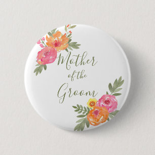 Lente bruiloft bloemen Moeder van de bruidegom Ronde Button 5,7 Cm