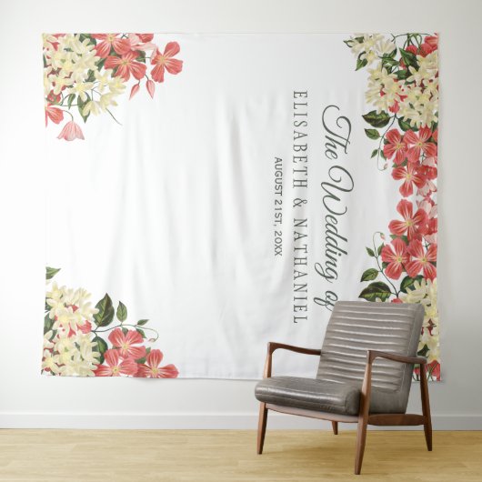 Lente bruiloft bloemetuin fotokiosk achtergrond wandkleed (In Situ (horizontaal))