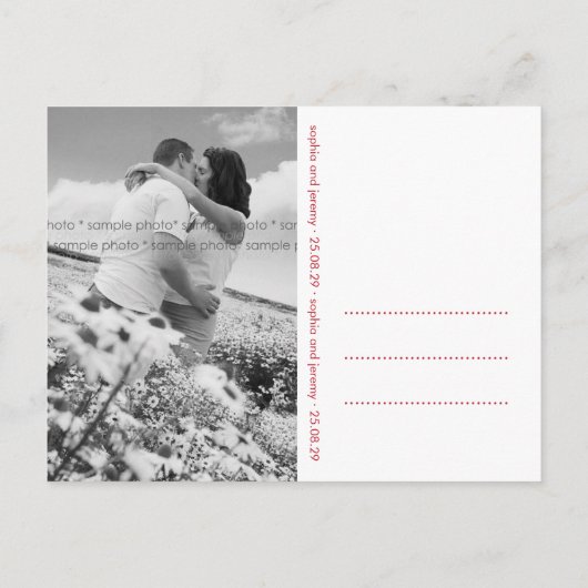 Lente bruiloft geknoopte liefdesbomen opslaan de d aankondigingskaart (Achterkant)