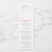 Lente bruiloft hellebores waterverf flessenhanger (Achterkant)