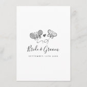 Lente bruiloft menu met elegante vlinder logo (Achterkant)