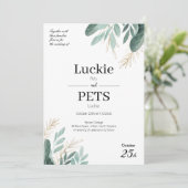 Lente bruiloft uitnodiging met blad en bloem (Staand voorkant)