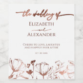 Lente bruiloft wijn label Wildflower Etiket (Enkel label)