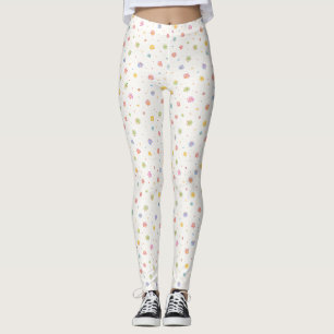 Lente Confetti Bloemenschildering in Waterverf Leggings