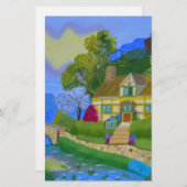 Lente Cottage Briefpapier (Voorkant / Achterkant)
