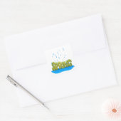 Lente Douches 2 Vierkante Sticker (Envelop)