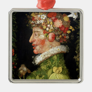 Lente, een serie die de vier seizoenen weergeeft metalen ornament