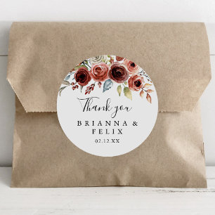 Lente Elegante Bloemen Dank u bruiloft gunst Ronde Sticker
