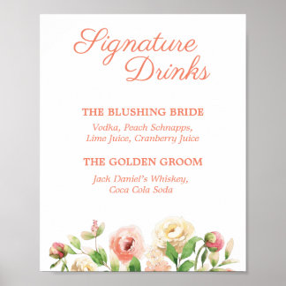 Lente Elegantie Signature Dranken Bord Poster