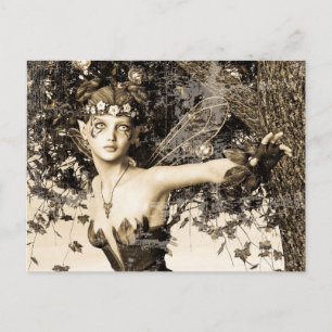 Lente Elf Bos Vintage Foto Fantasie Kunst Feestdagenkaart