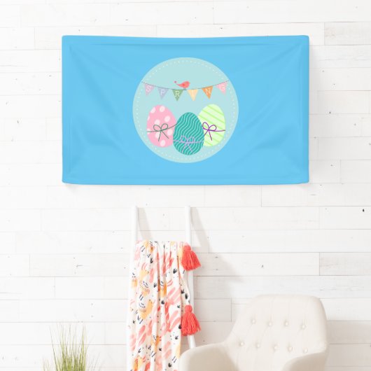 Lente- en paaskleurige eieren spandoek (Insitu)