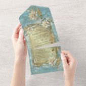 Lente en Zomer Bloeiende Bloemen All In One Uitnodiging (Afscheurbaar)