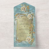 Lente en Zomer Bloeiende Bloemen All In One Uitnodiging (Binnen)