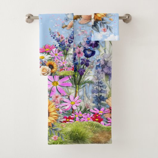Lente en Zomer Bloeiende Bloemen Bad Handdoek (Insitu)