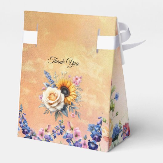 Lente en Zomer Bloeiende Bloemen Bedankdoosjes (Achterkant)