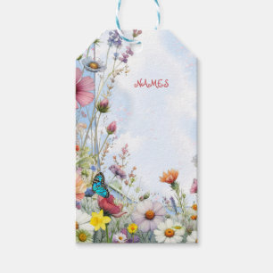 Lente en Zomer Bloeiende Bloemen Cadeaulabel