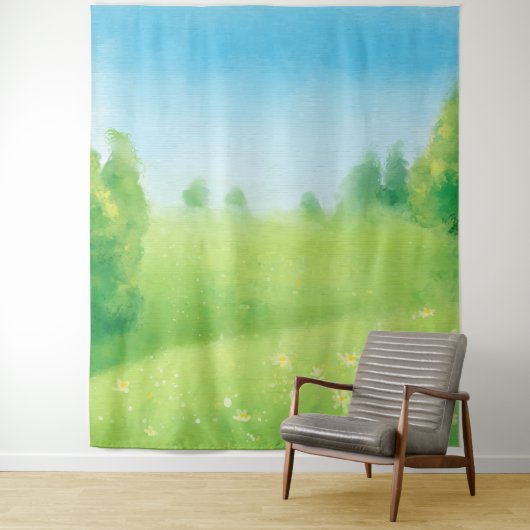 Lente en Zomer Landschap Foto Achtergrond Wandkleed (In situ)