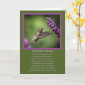 Lente Equinox Zegeningen Gedicht Kolibrie Kaart (Gele Bloem)