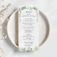 Lente Eucalyptus Groen Bruiloft Flat Menu