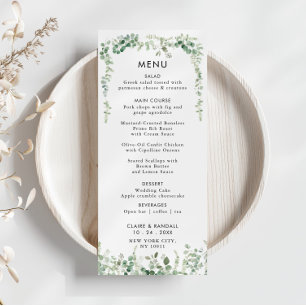 Lente Eucalyptus Groen Bruiloft Flat Menu