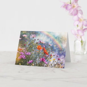 Lente-eveninggroet met bloemen kaart
