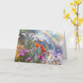 Lente-eveninggroet met bloemen kaart (Gele Bloem)