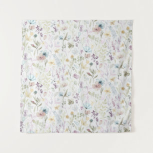 Lente flora en fauna waterverf bloemen wandkleed