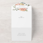  lente-Floral Waterverf bruiloft All In One Uitnodiging (Buitenkant)