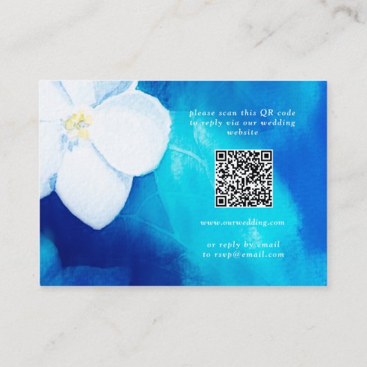 Lente Fondness Bruiloft RSVP QR Code Informatiekaartje (Achterkant)
