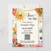 Lente Foto Wildflower Save the Date Aankondiging (Achterkant)