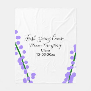 Lente frisse kampeer lavendel bloemen naam datum s fleece deken