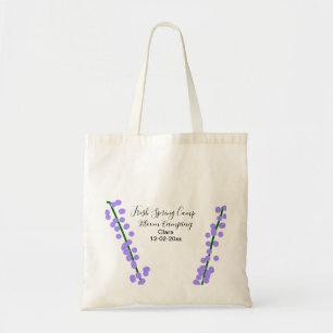 Lente frisse kampeer lavendel bloemen naam datum s tote bag
