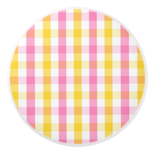 Lente Gingham Keramische Knop (Voorkant)