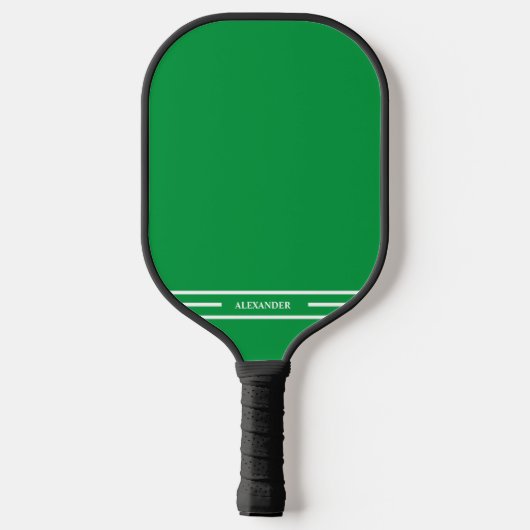 Lente Groen en Wit Pickleball Paddle met Naam (Achterkant)