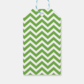 Lente groen & wit chevron bruiloft verjaardag cadeaulabel (Achterkant)
